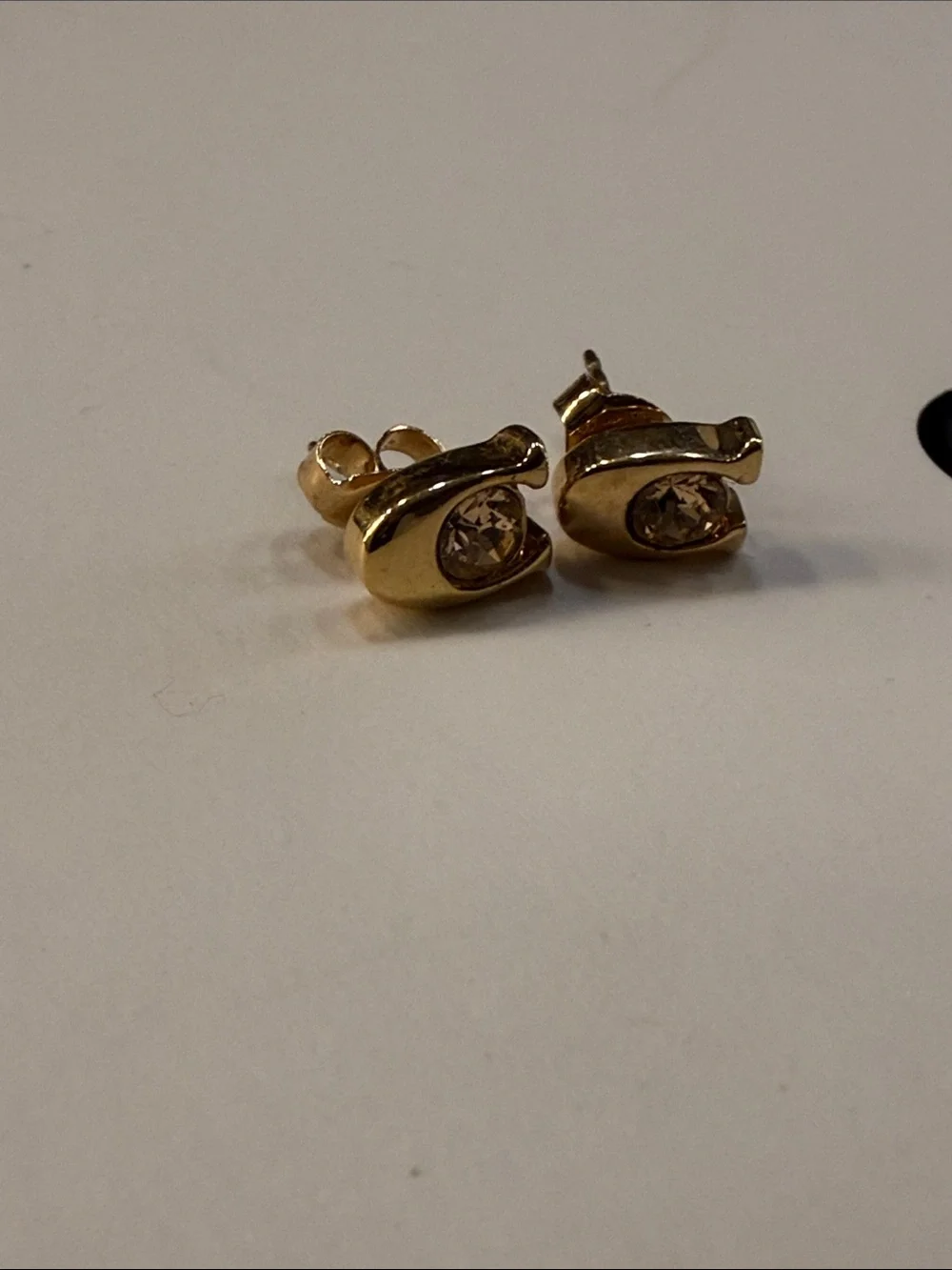 Coach Gold-Tone Crystal C-Logo Stud Earrings - Picture 4 of 4